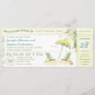 carte d'embarquement de destination - invitations 