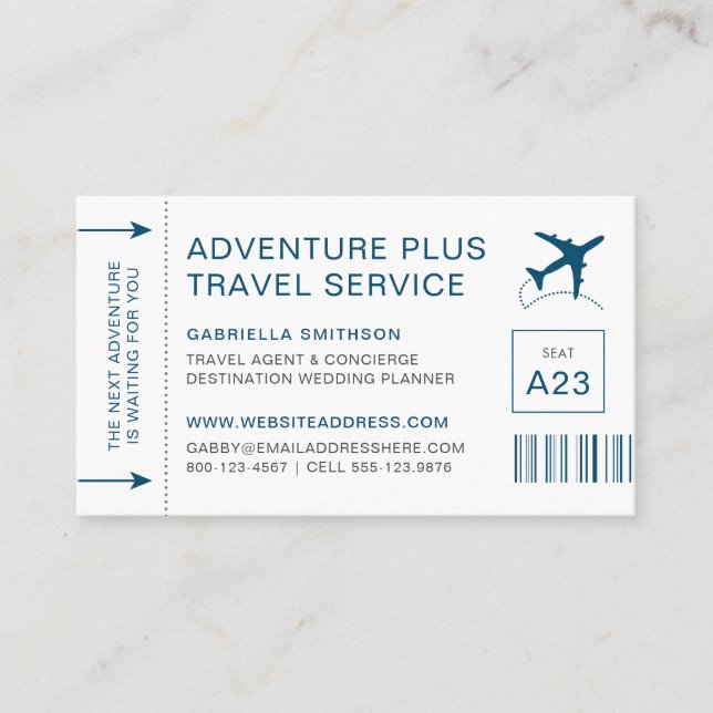 Carte d'embarquement de l'agent de voyages Destina (Devant)