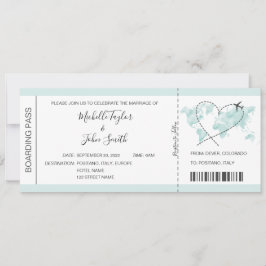 Carte d'embarquement de mariage de destination Icô