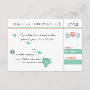 Carte d'embarquement de RSVP VERS HAWAÏ