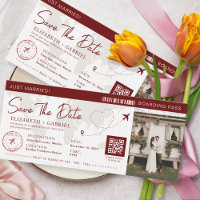Carte d'embarquement de sauvegarde de date bordeau
