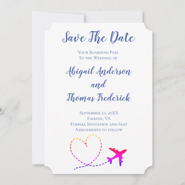Carte d'embarquement Destination Avion Mariage de  (Devant)