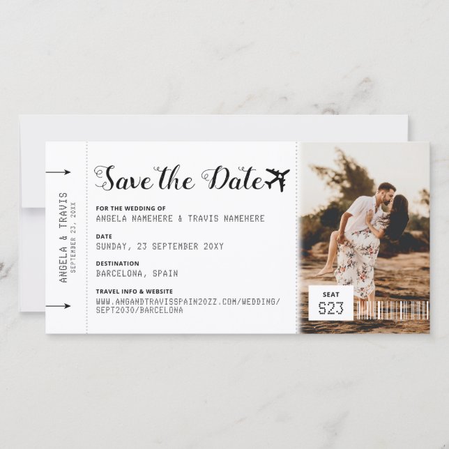 Carte d'embarquement Destination Billet Enregistre (Devant)