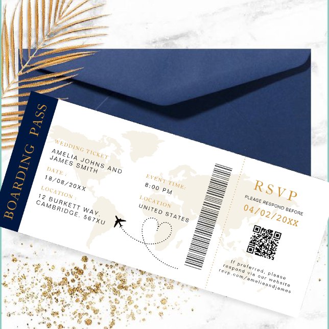 Carte d'embarquement Destination mariage Code QR R (Créateur téléchargé)