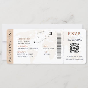 Carte d'embarquement Destination Mariage Code QR R