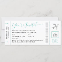 Carte d'embarquement Destination Mariage Invitatio