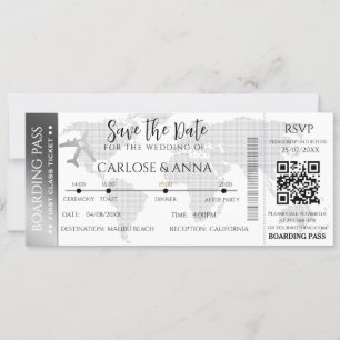 Carte d'embarquement Destination Mariage QR code g