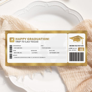 Carte d'embarquement en or Voyage Voyage Avion Cad
