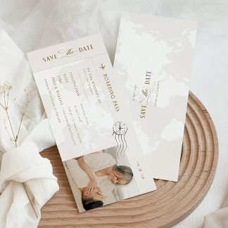 Carte d'embarquement Enregistrer la date Invitatio