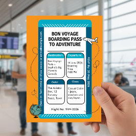 Carte d'embarquement fête de voyage Bon Voyage