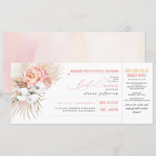 Carte d'embarquement Fête des mariées florale trop