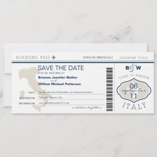 Carte d'embarquement Italie Enregistrer la date