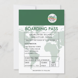 Carte d'embarquement mariage