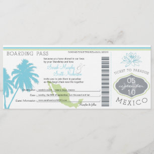 Carte d'embarquement mariage au Mexique