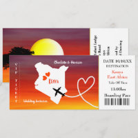 Carte d'embarquement Mariage Destination Kenya