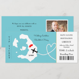 Carte d'embarquement Mariage Destination Santorini