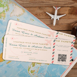 Carte d'embarquement Mariage RSVP Qr Code billet d