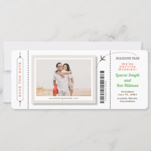 Carte d'embarquement Photo Sauvegarder la date Ron