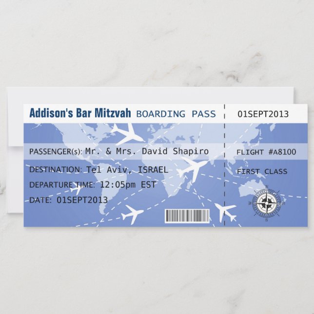 Carte d'embarquement Placecard (Devant)