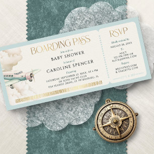 Carte d'embarquement pour Baby Shower Aventure Voy