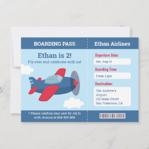 Carte d'embarquement pour garçon d'anniversaire In