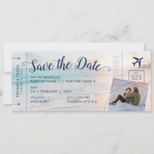 Carte d'embarquement pour mariage de destination s