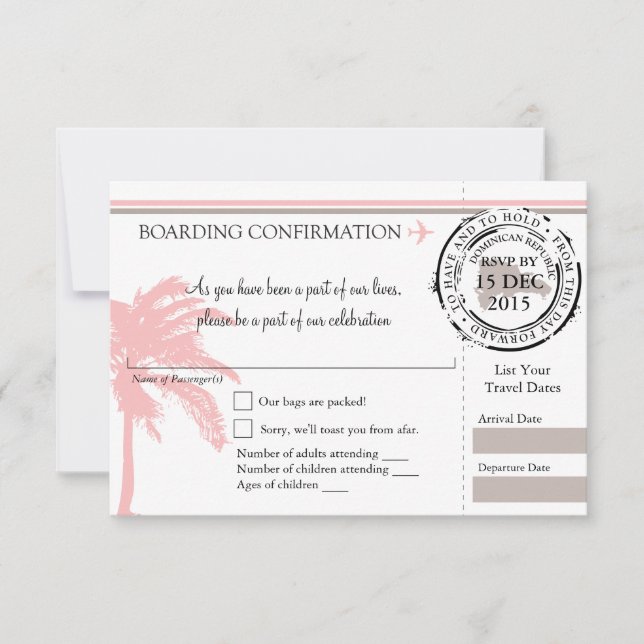 Carte d'embarquement pour République dominicaine | (Devant)