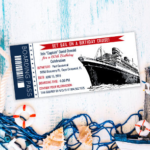 Carte d'embarquement pour un paquebot Invitation d