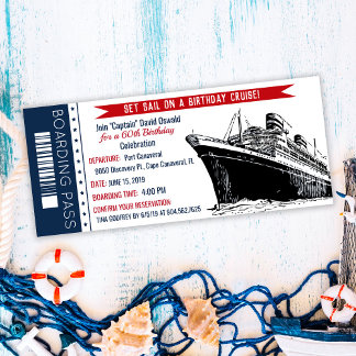 Carte d'embarquement pour un paquebot Invitation d