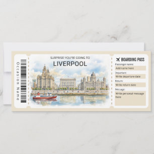 Carte d'embarquement pour un voyage à Liverpool