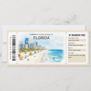 Carte d'embarquement pour un voyage en Floride