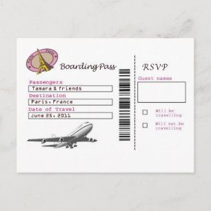 Carte d'embarquement RSVP
