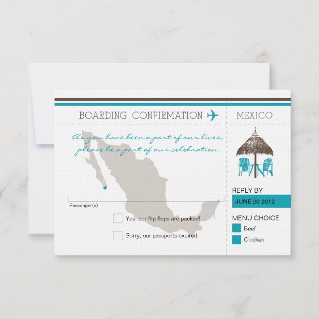 Carte d'embarquement RSVP au Mexique (Devant)