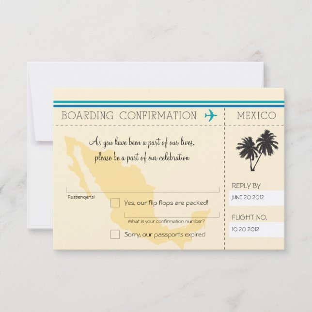 Carte d'embarquement RSVP au Mexique (Devant)