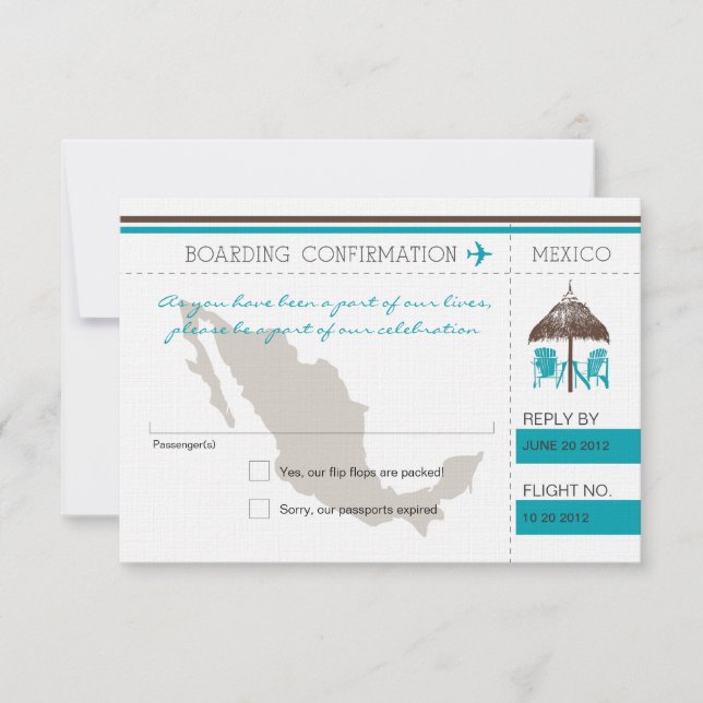 Carte d'embarquement RSVP au Mexique (Devant)