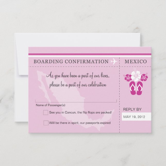 Carte d'embarquement RSVP au MEXIQUE (Devant)