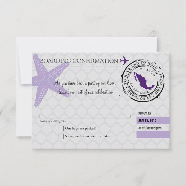 Carte d'embarquement RSVP au Mexique (Devant)