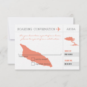 Carte d'embarquement RSVP pour Aruba