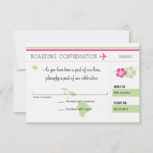 Carte d'embarquement RSVP pour Hawaï