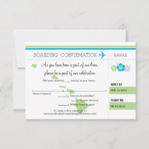 Carte d'embarquement RSVP pour Hawaï