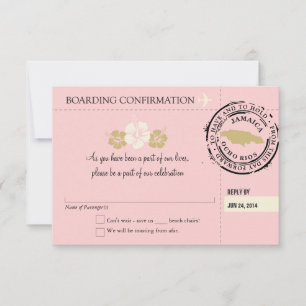 Carte d'embarquement RSVP pour la Jamaïque