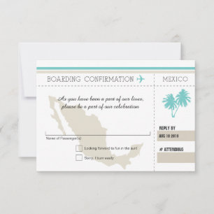 Carte d'embarquement RSVP POUR LE MEXIQUE