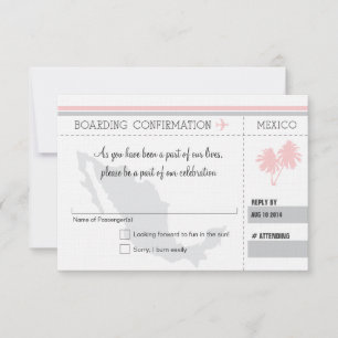 Carte d'embarquement RSVP POUR LE MEXIQUE