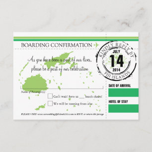 Carte d'embarquement RSVP pour les îles Fidji