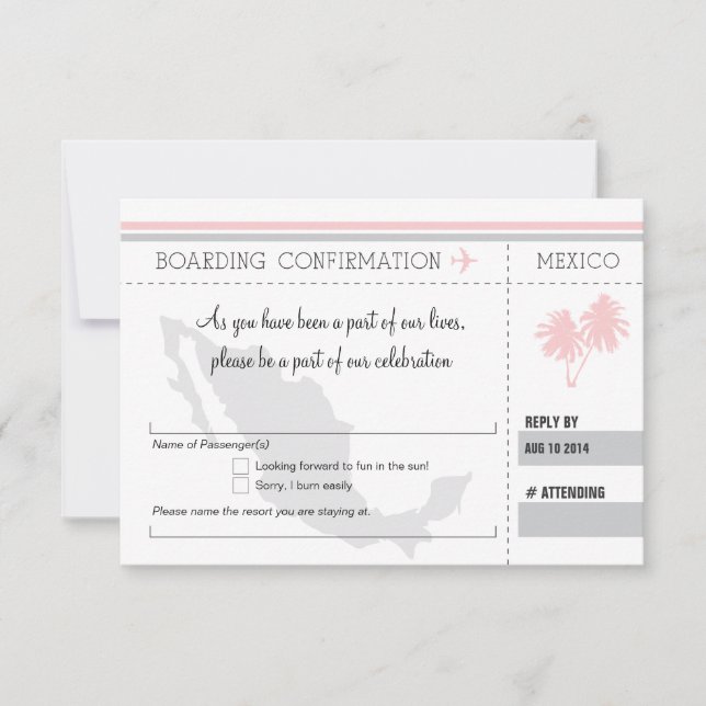 Carte d'embarquement RSVP POUR MEXIQUE (Devant)