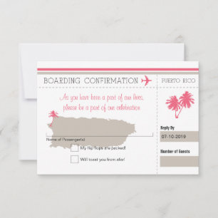 Carte d'embarquement RSVP pour Porto Rico