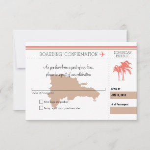 Carte d'embarquement RSVP pour République dominica