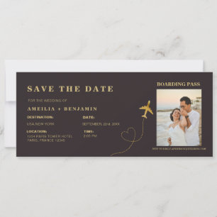 Carte d'embarquement, Sauvegarder la Date   Mariag