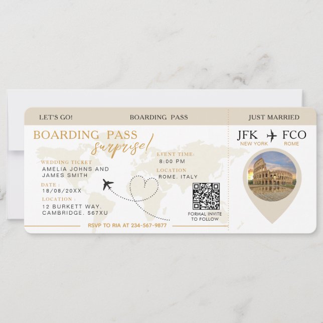 Carte d'embarquement Surprise Airline Ticket maria (Devant)