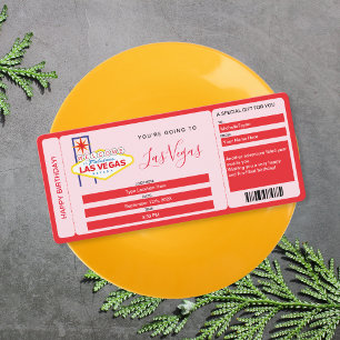 Carte d'embarquement surprise billet Las Vegas Wee